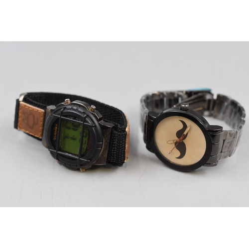 155 - Quemex Quartz Digital Watch and a New Quartz Novelty Watch (Both Working)
