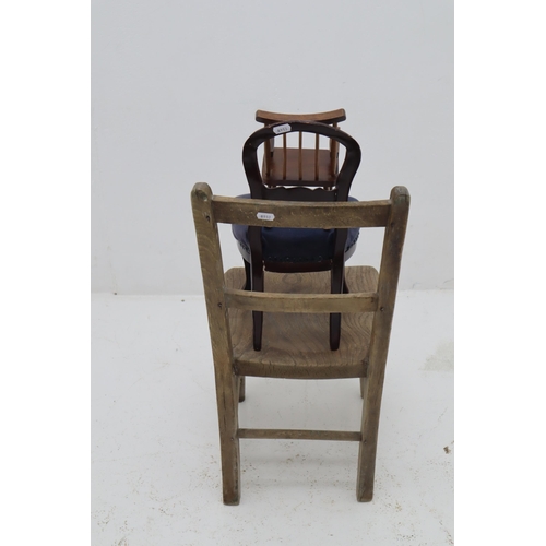 403 - Mixed Lot of Three Chairs to include Vintage Hand Made Child's chair and Doll Display Chairs largest... 