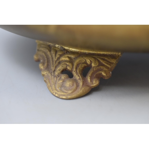 411 - Vintage Brass Footed Planter (26cm Dia)