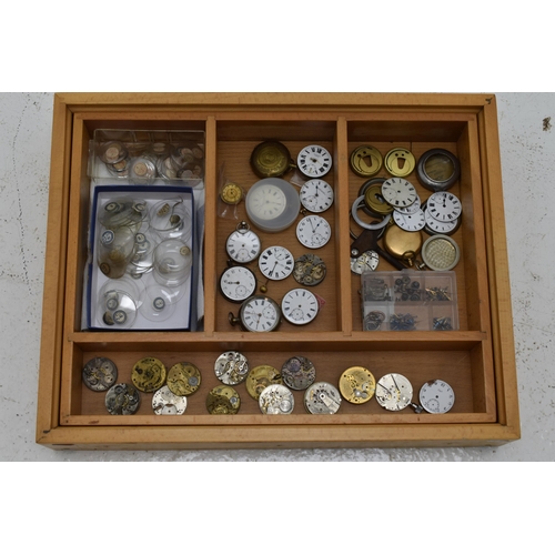 419 - Large selection of Pocket Watch Dials, Movements, Glasses, and More