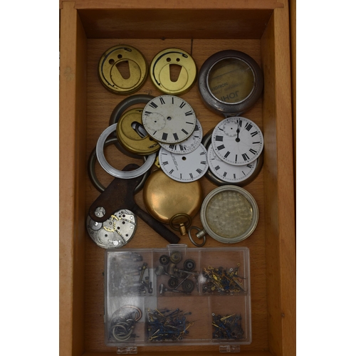 419 - Large selection of Pocket Watch Dials, Movements, Glasses, and More