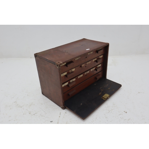 425 - Jewellers 4 Drawer Cabined With Lockable Front ( No Key)Approx 18 x 12 x9.5 Inches