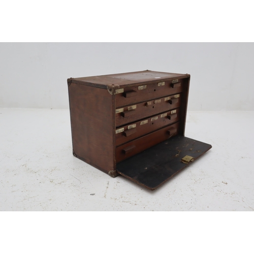 425 - Jewellers 4 Drawer Cabined With Lockable Front ( No Key)Approx 18 x 12 x9.5 Inches