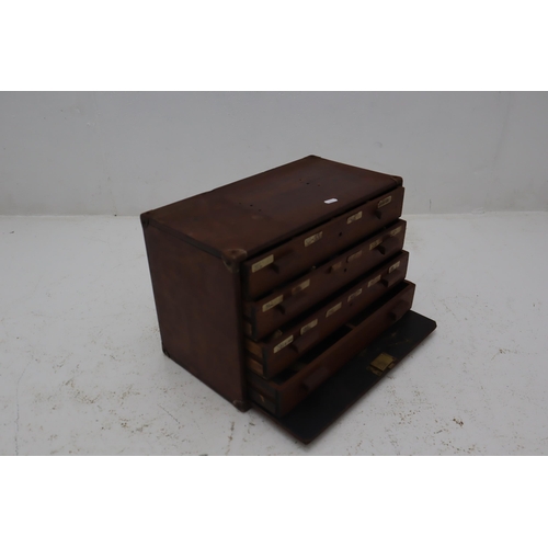 425 - Jewellers 4 Drawer Cabined With Lockable Front ( No Key)Approx 18 x 12 x9.5 Inches