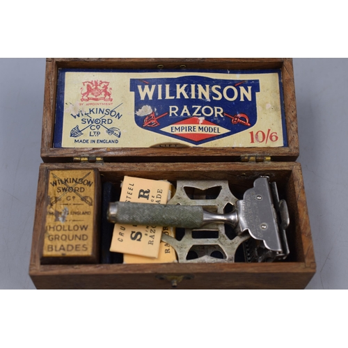 190 - Wilkinsons Razor Empire Model in Wooden Case and a Rolls Razor