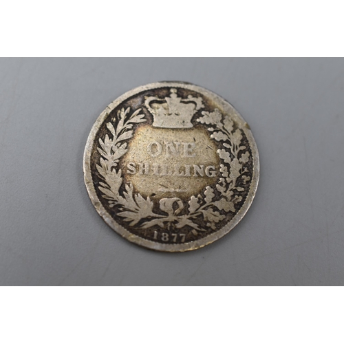 196 - Victoria Silver 1877 One Shilling