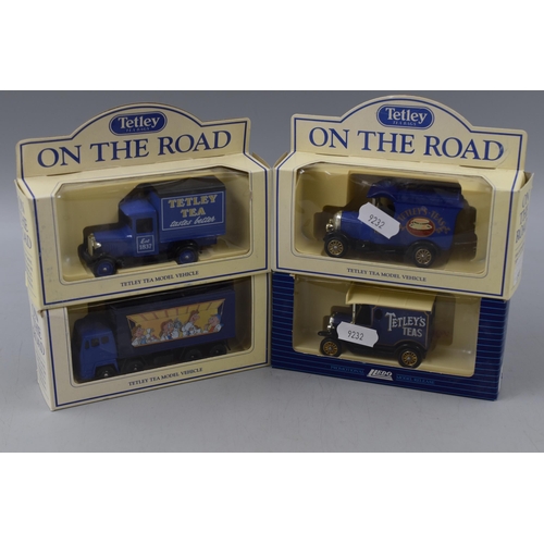 551 - Four Boxed Lledo Tetley Die Cast Vehicles.