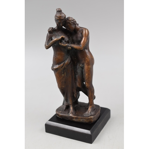278 - Two Bronze Reproduction Figures on Plinths including Venus de Milo, and Love and Phyche