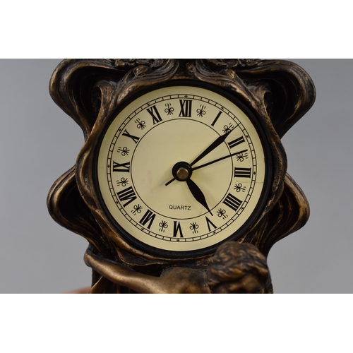 294 - LARGE Decorative Art Deco Inspired Nude lady Clock with Quartz Movement 17.5