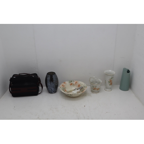 696 - Large Mixed Lot to include Carry Travel Bag, Cake Slice, Nibbles Dish, Cups, Vases, Ceramics and mor... 