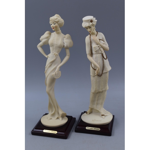 292 - Two Florence Society My Fair Lady Figures on Wooden Plinths Complete with Certificated and Boxes