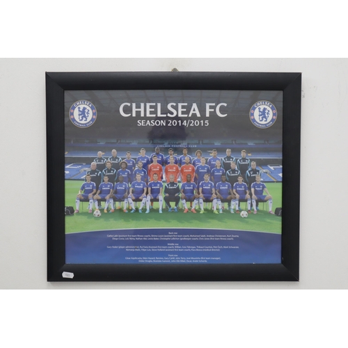 356 - Two Framed Photos, One Pictures Three Cocktail Glasses and The Other Shows 2014-15 Season Chelsea FC... 