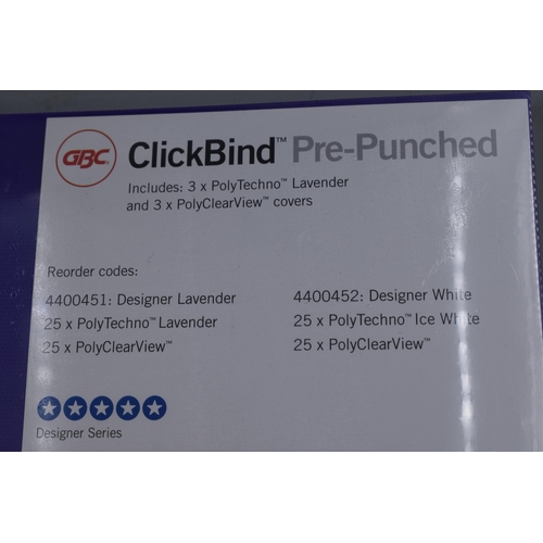 496 - Ezyclick Binding Machine, Click Bind Pre-Punched Covers and Plastic Combs