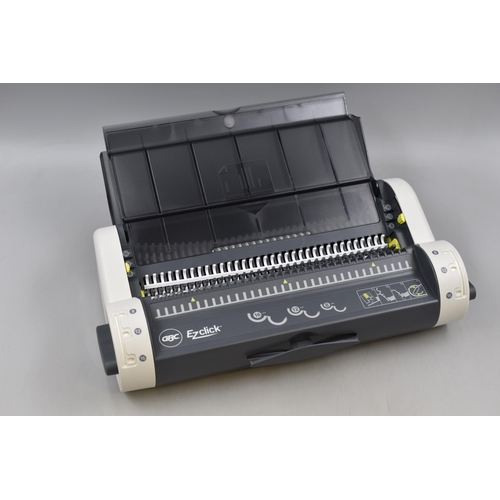 496 - Ezyclick Binding Machine, Click Bind Pre-Punched Covers and Plastic Combs