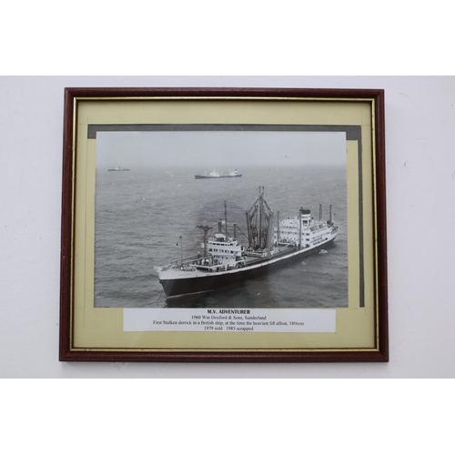 681 - Selection of 4 Photographs of Frieght Ships three in Framed and Glazed Mounts