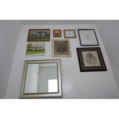 691 - Mixed Lot to include Vintage Pictures, Modern Framed Mirror, oil Paintings and more