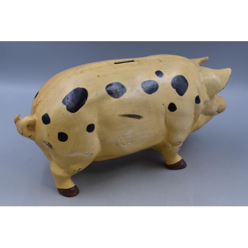 262 - A Cast Iron Gloucester Old Spot Piggy Bank, Approx 17