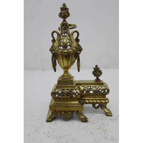 282 - Pair of Matching Antique Brass Fireside Chenets  12