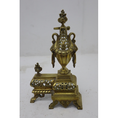 282 - Pair of Matching Antique Brass Fireside Chenets  12