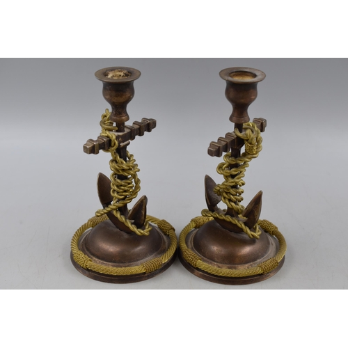 292 - Pair of Nautical themed Candleholders (7.5