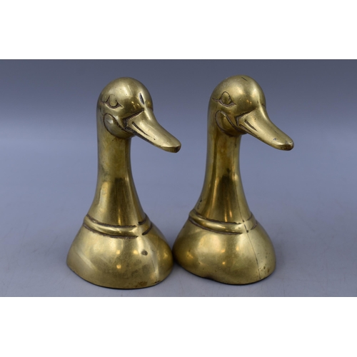 294 - Pair of Brass Duck themed Bookends (Height 16