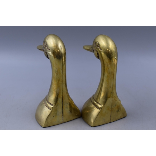 294 - Pair of Brass Duck themed Bookends (Height 16