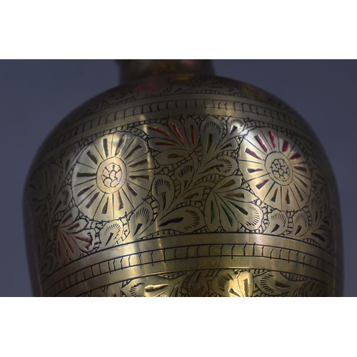 295 - LARGE Brass Indian Vase with Decorative Engraving 18