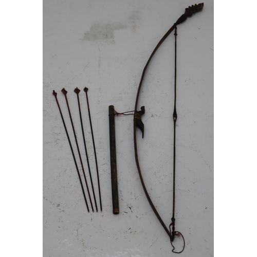 311 - A Decorative Wooden Bow and Arrow Set, Approx 43.5