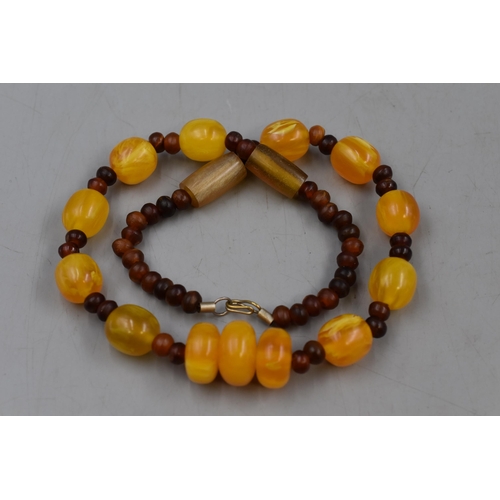 12 - Vintage Baltic Amber Mixed Bead Necklace Complete with presentation Box