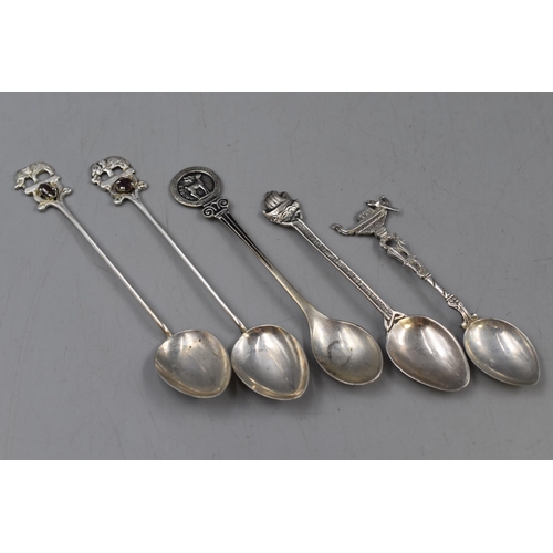 19 - Selection of 5 Silver Decorative Tea Spoons