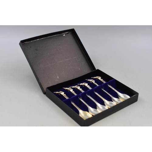 21 - Vintage Box Set Of 6 Paradise Road Silver Plated Elephant Tea Spoons