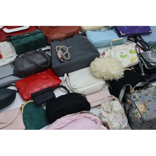 371 - Five boxes containing a large selection of both Vintage and Modern handbags