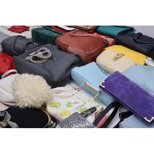 371 - Five boxes containing a large selection of both Vintage and Modern handbags