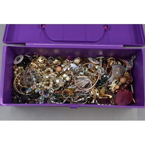 396 - Selection of unsorted Jewellery in Plastic Storage Case