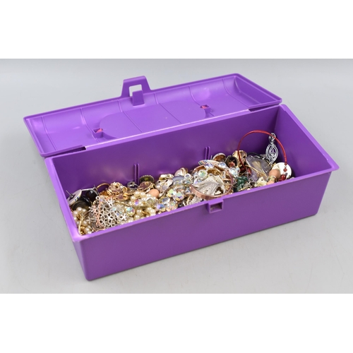 396 - Selection of unsorted Jewellery in Plastic Storage Case