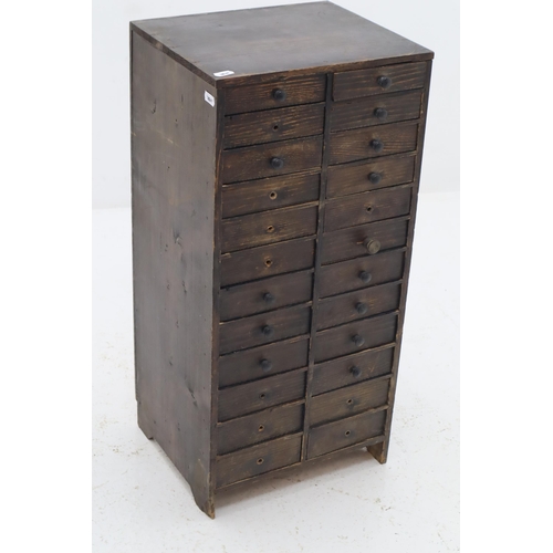 400 - Vintage Wooden Storage Cabinet with 24 Drawer Cabinet Containing a large selection of Watch Spares a... 