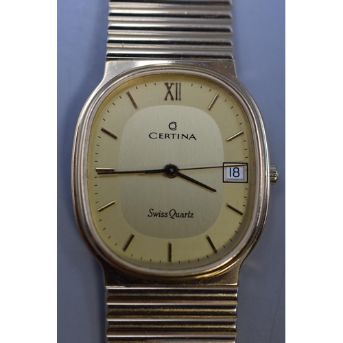 67 - Certina Swiss Quartz Date watch (Working)