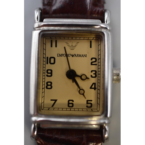 84 - Emporio Armani Ladies Quartz Watch Complete with Leather Strap (Working)