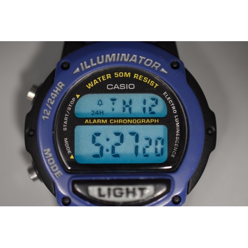 86 - Casio Illuminator Quartz Digital Watch with Rubberisede Strap (Working)