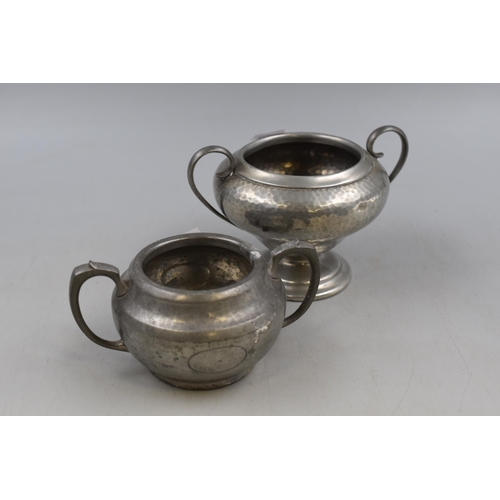 128 - Frank Cobb And Co 'Period Pewter' Sugar Bowl And Hampden Pewter Sugar Bowl