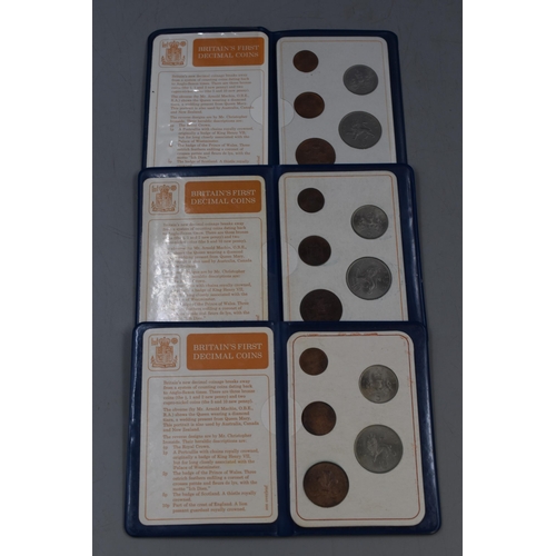 152 - Four Coin Sets in Wallets, Includes Barclays Coin Set (1966/67) and Three Britain's First Decimal Co... 