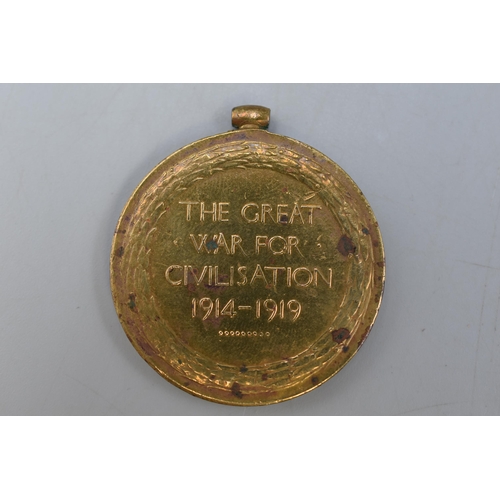 158 - World War I Victory Medal Awarded to 281089 PTE A Warburton Lancashire Fusiliers