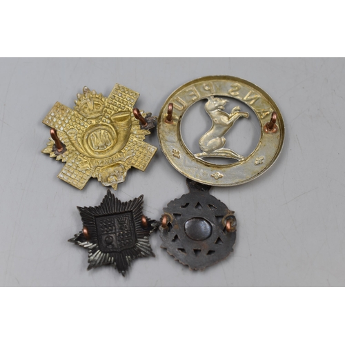 160 - Four Military Badges. Includes Assaye, Sans Peur and Others