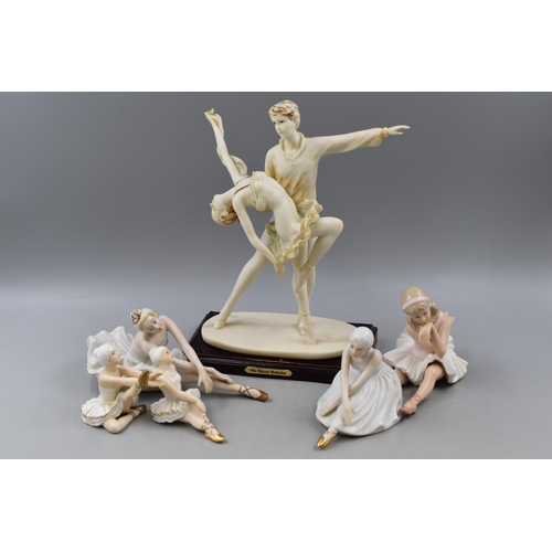 197 - Selection of 6 Ballerina Figurines including The Juliana Collection and Leonardo (Tallest 32cm)