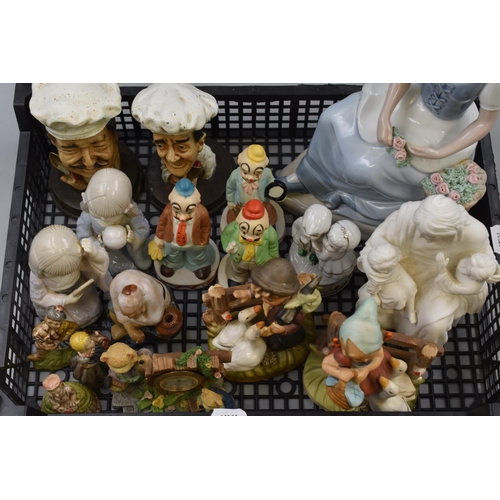 631 - A Selection of Ceramic Figures To Include Miquel Requena, West German Style Figures, Chinese Mudman ... 