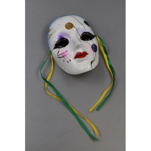 634 - Two Drama mask to include Ceramic Hand painted and Jester hand Decorated