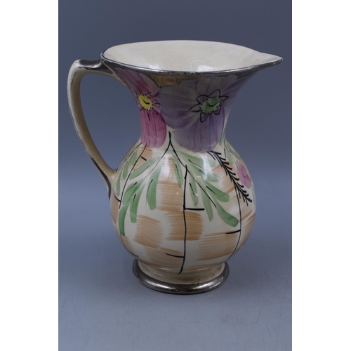 209 - Three Pieces of Arthur Wood Art Deco Hand Painted Pottery including two Pitchers and a Vase (Tallest... 