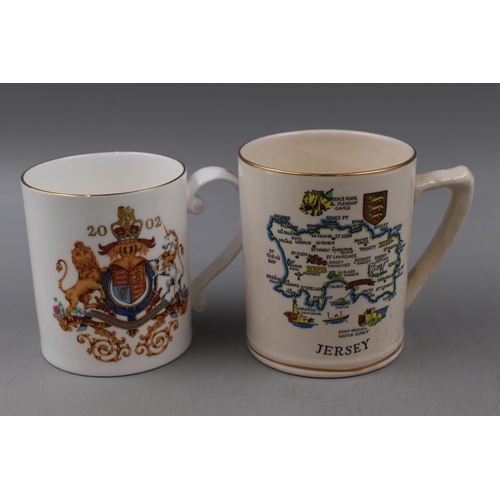 635 - A Selection of Ceramics To Include Boxed Royal Worcester Cake Plate 'Rosemary', Commemorative Mugs a... 