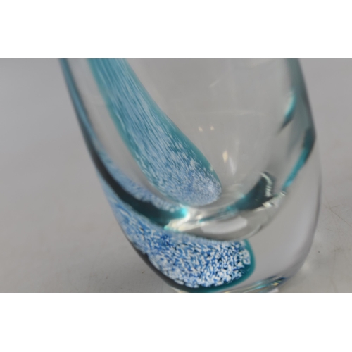 214 - Caithness Glass Vase with etched Dolphin design (Marked to Base)