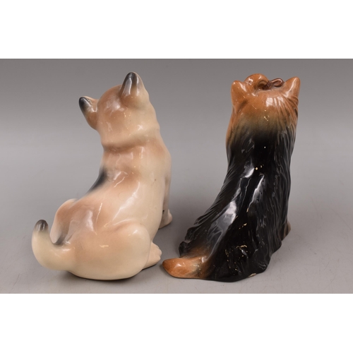 222 - Selection of 4 Porcelain Dog and Cat Figures including Sadler Yorkshire Terrier